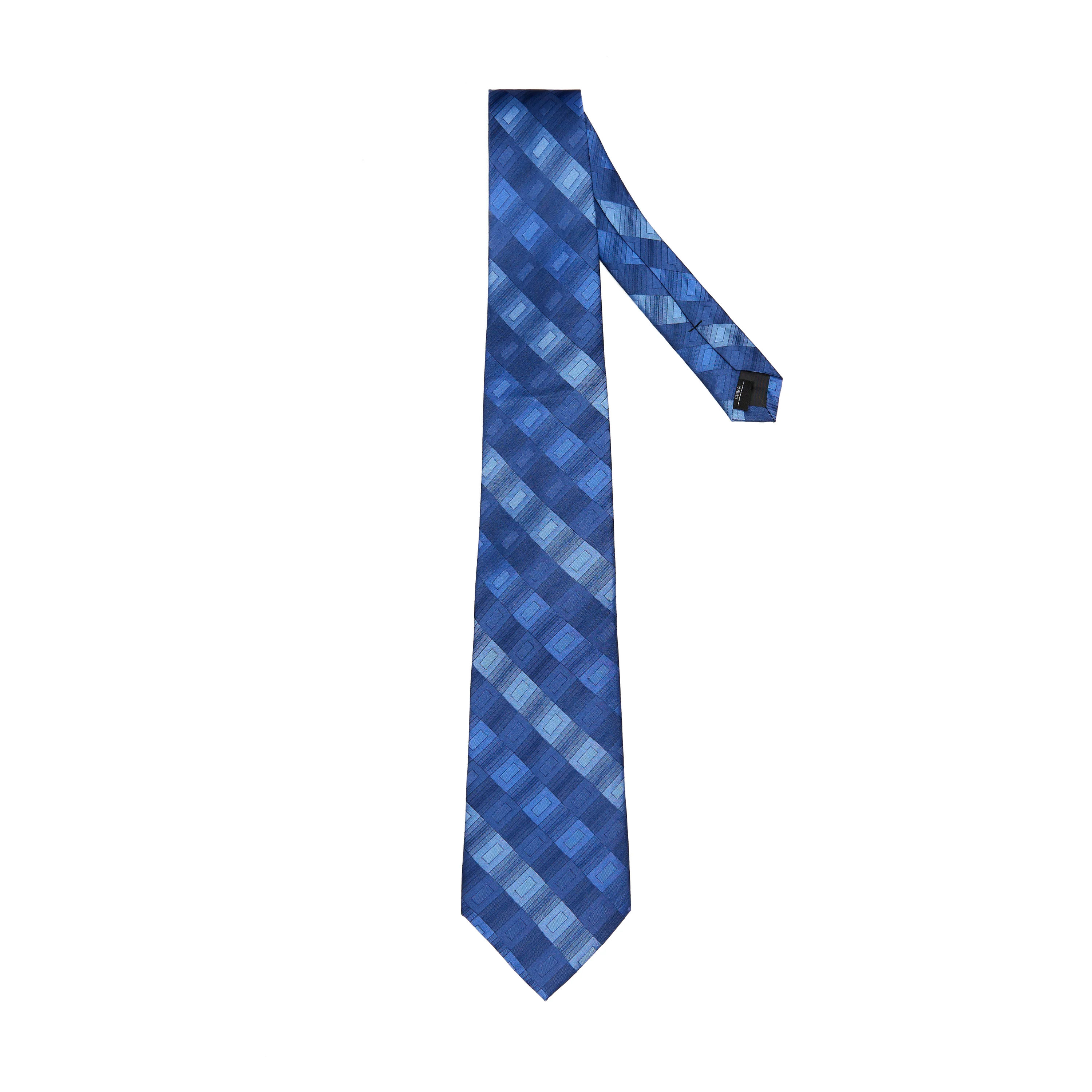 Lupo Bianco Blu Geometrico Tie - Image 2