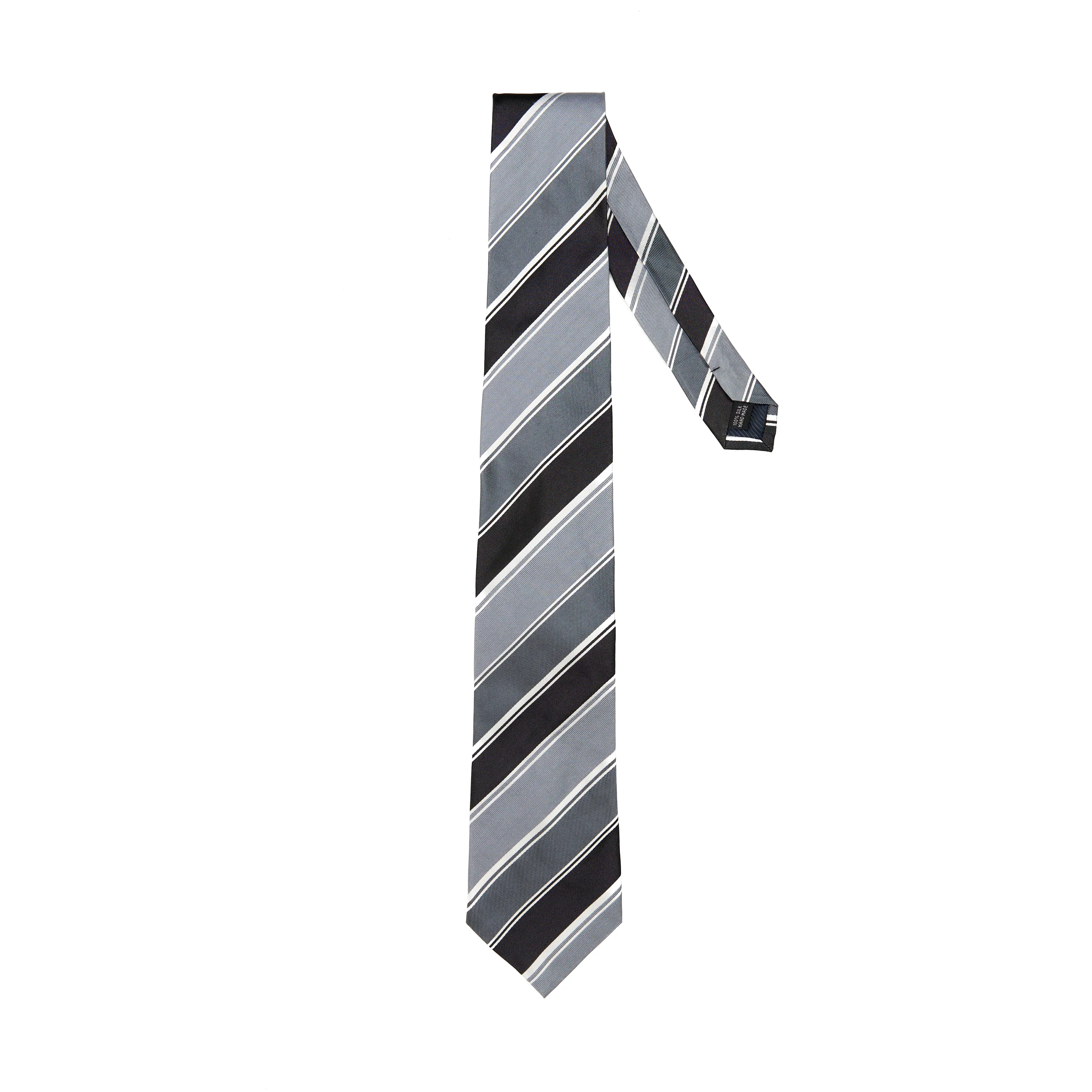 Lupo Bianco Grigio Nero Stripe Tie - Image 2