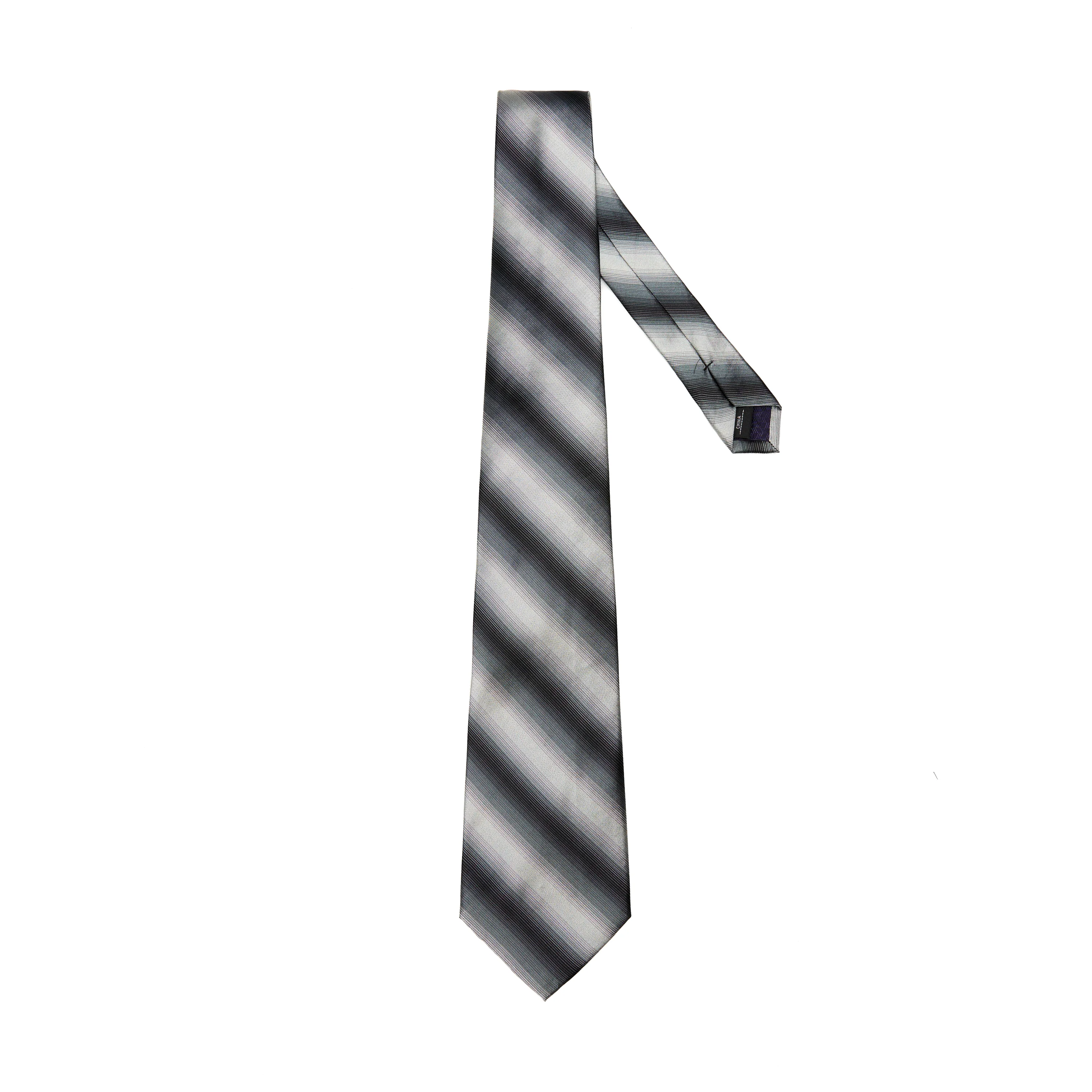 Lupo Bianco Grigio Ombre Stripe Tie - Image 2